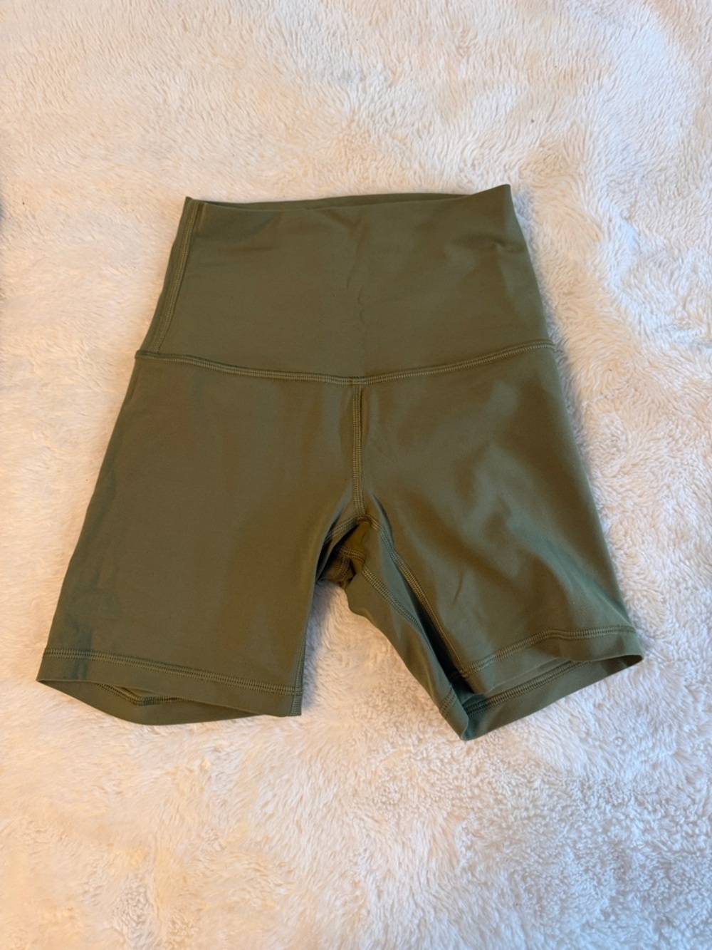 lululemon athletica Olive Green High-Rise Bike Shorts